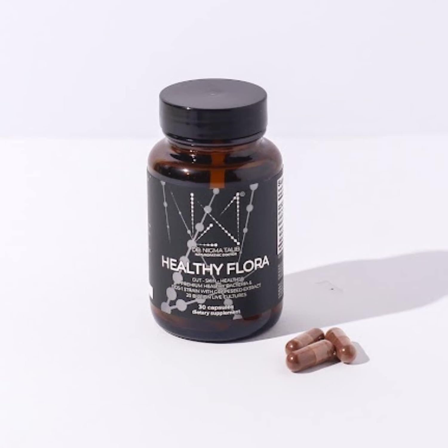 DR. NIGMA Healthy Flora Suplemento Probiótico | Mezcla Investigada de Probióticos para Digestión, Piel y Salud Intestinal | 30 Cápsulas