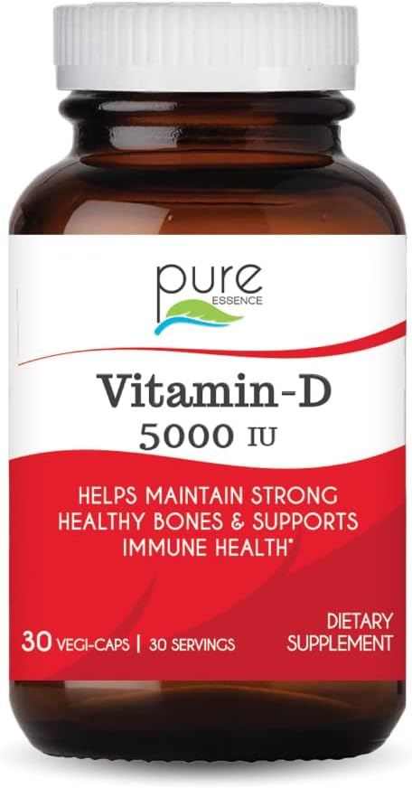 Pure Essence Labs Vitamina D3 5000 UI - 30 Cápsulas Vegetales
