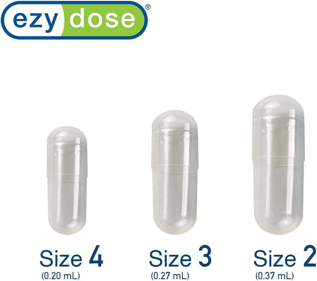 EZY DOSE Cápsulas de Gelatina Vacías Tamaño 2 (0.37 mL) - 500 Unidades