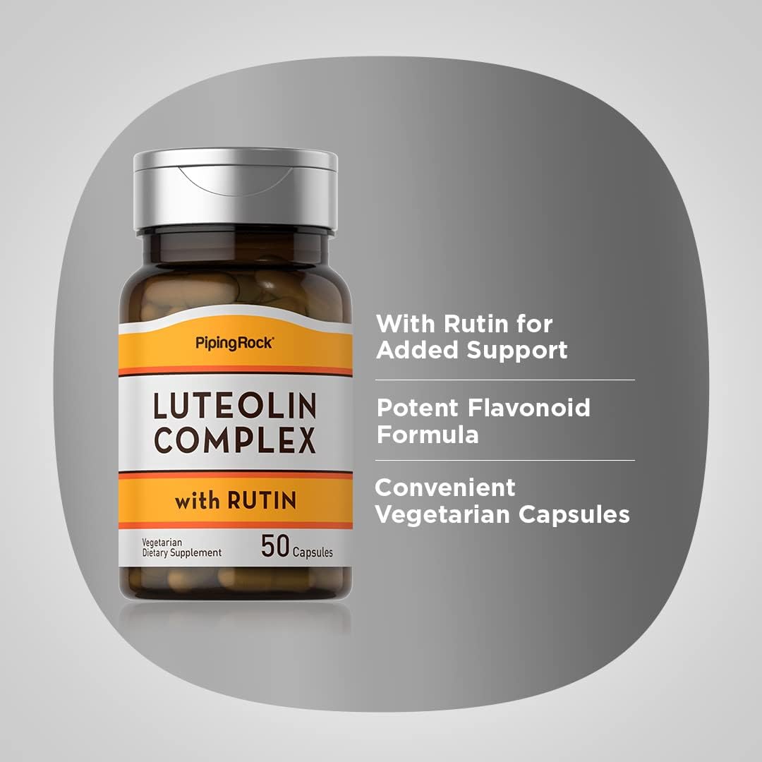 Piping Rock Luteolin Complex con Rutina | 50 Cápsulas | Vegetariano, No OGM, Sin Gluten