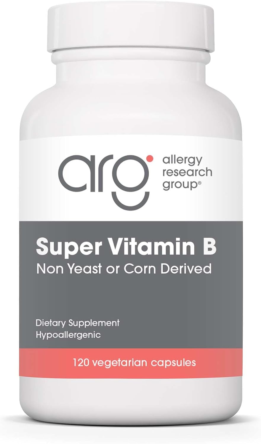 ARG Supervitamina B - Complejo B Completo con Coenzimas B2 y B6 - Hipoalergénico - 120 Cápsulas