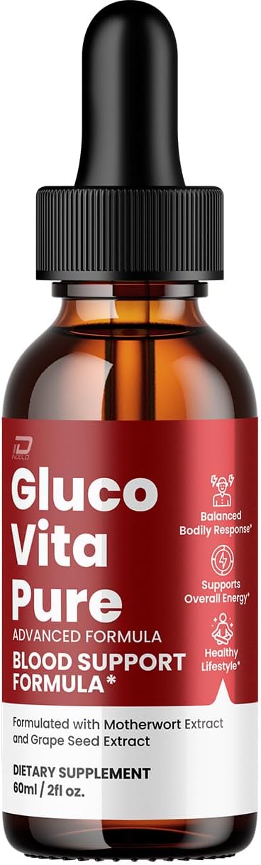 Gluco Vita Pure Drops – Fórmula Avanzada de Ingredientes Naturales, 30 ml (1 Mes)
