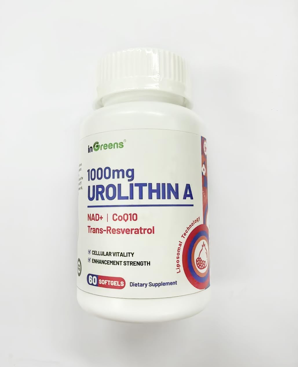inGreens Urolithin A 1000mg con NAD+, CoQ10 y Resveratrol (5 Paquetes)