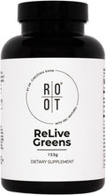 Root Relive Greens by Dr. Rahm's | Superalimento Verde con Verduras de Hoja Verde, Frutas y Fibras - 153g