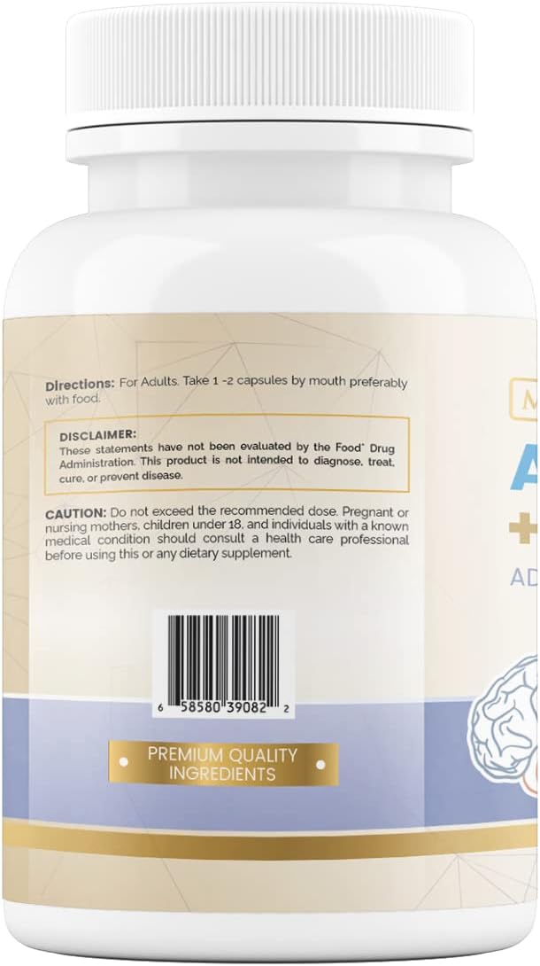 Alpha GPC + Citicolina 60 Cápsulas, 1600mg Fórmula Concentrada