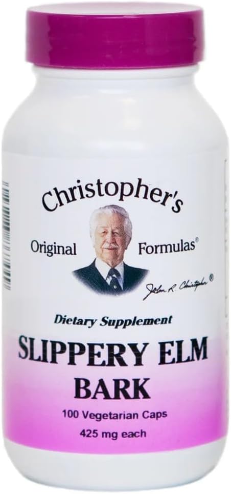 Christopher's Original Formulas Slippery Elm, Natural Digestive Support, 100 Vegetable Capsules