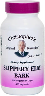 Christopher's Original Formulas Slippery Elm, Natural Digestive Support, 100 Vegetable Capsules
