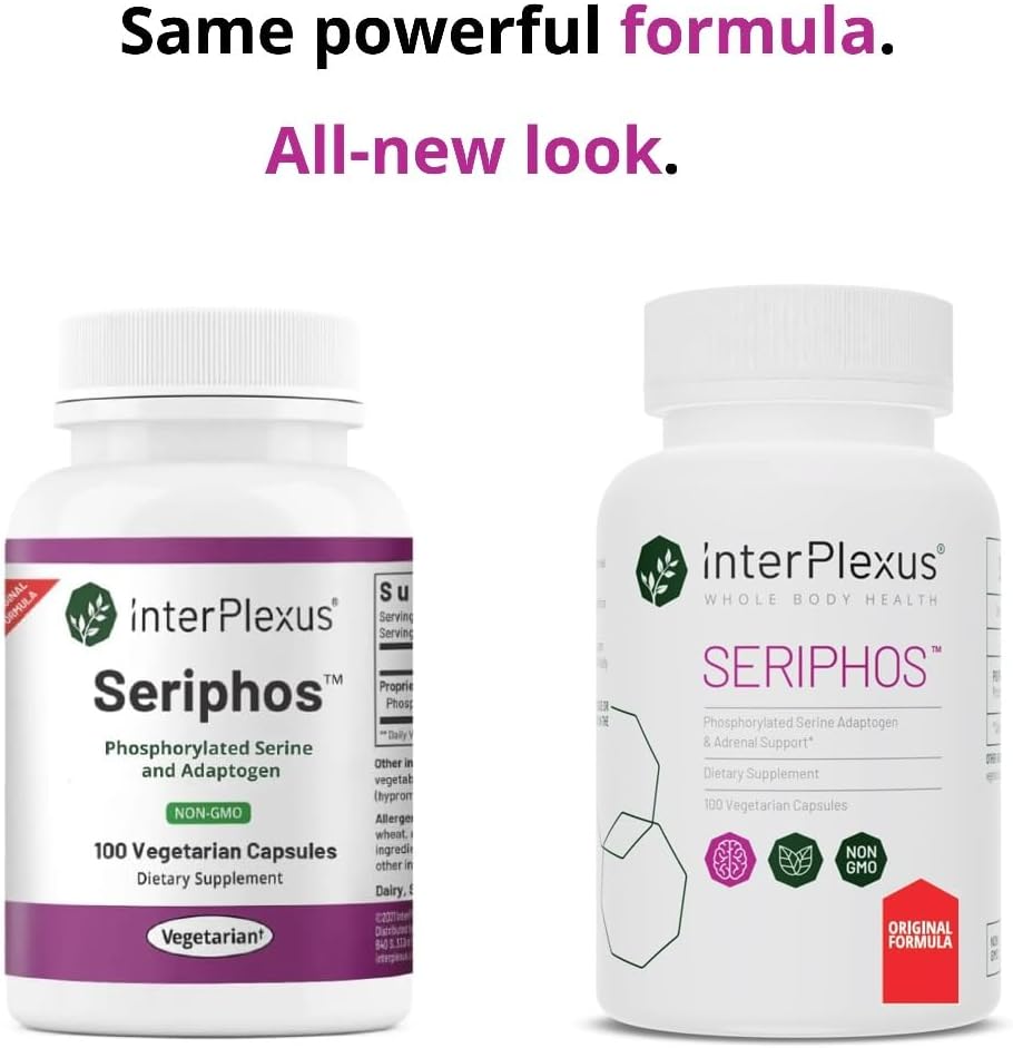 Seriphos - Phosphorylated Serine Adaptogen - Cortisol Supplement - Supports Cognitive Function, Gluten-Free, Dairy-Free, Soy-Free - 100 Capsules