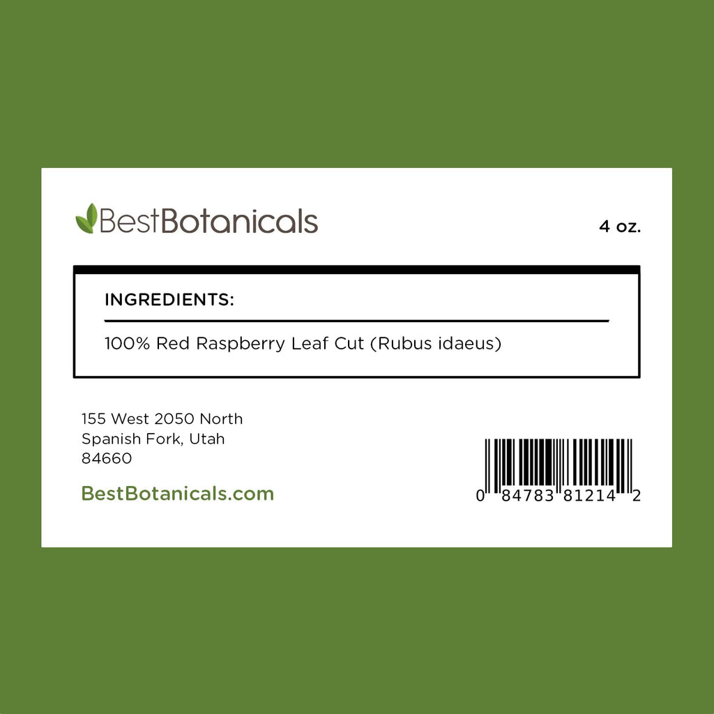 Best Botanicals Hoja de Frambuesa Roja Cortada 4 oz (113 g)
