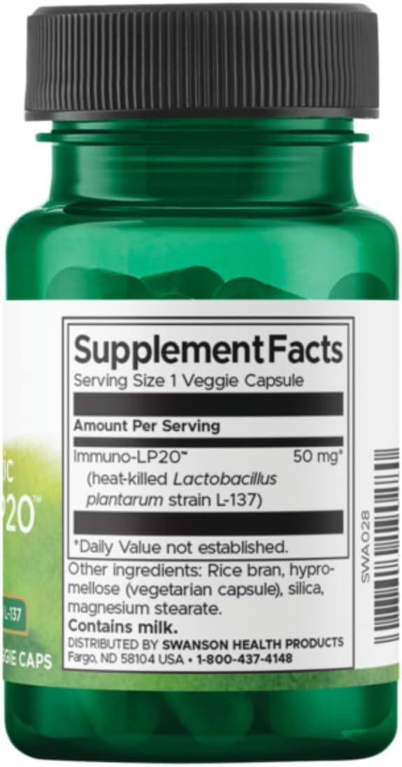 Swanson Immunobiotic Immuno-Lp20 50 mg, 30 Cápsulas Veganas