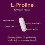 BESTVITE L-Prolina 500mg - 120 Cápsulas Vegetales