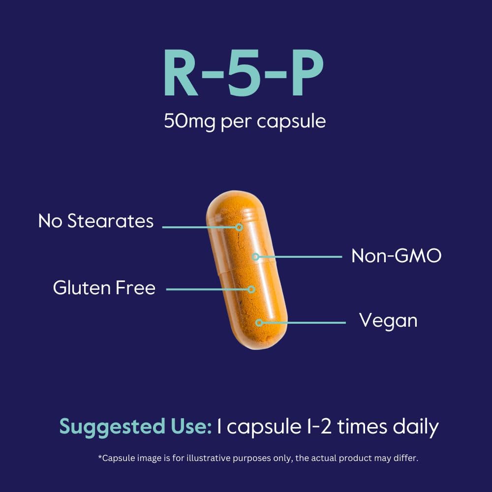 BESTVITE Riboflavin-5-Phosphate 50mg (120 Cápsulas Vegetales) - Sin Estearatos - Vegano - No OGM - Sin Gluten - Forma Bioactiva de Vitamina B2
