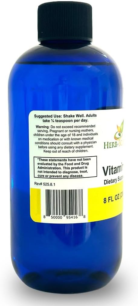 Herb-Science Gotas de Vitamina B6 Líquida 236 ml – Piridoxina de Alta Absorción para Energía, Estado de Ánimo y Sistema Nervioso – Vegano Sin Gluten Sin Alcohol