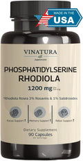 VINATURA Fosfatidilserina 1200 mg con Rhodiola Rosea - 90 Cápsulas (30 dosis)