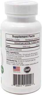 Carson Life Biotina 60 Comprimidos - Vitamina B7 para Cabello, Piel y Uñas - Metabolismo Energético - Sin Sabor