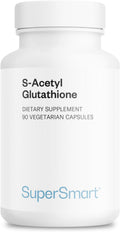Supersmart S-Acetyl Glutathione 300mg/day (High Absorption) - Stable form of L-Glutathione Tripeptide - GSH Supplement | Non-GMO & Gluten Free - 90 Vegetable Capsules