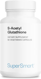 Supersmart S-Acetyl Glutathione 300mg/day (High Absorption) - Stable form of L-Glutathione Tripeptide - GSH Supplement | Non-GMO & Gluten Free - 90 Vegetable Capsules