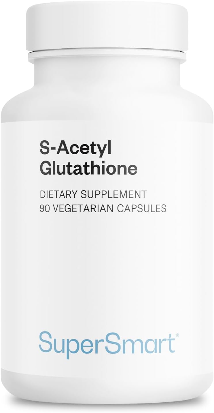 Supersmart S-Acetyl Glutathione 300mg/day (High Absorption) - Stable form of L-Glutathione Tripeptide - GSH Supplement | Non-GMO & Gluten Free - 90 Vegetable Capsules