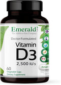 EMERALD LABS Vitamina D3 2.500 UI – 60 Cápsulas Vegetales