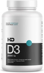 HD MUSCLE HealthHD D3 - 2000 UI Vitamina D3 - 90 Cápsulas