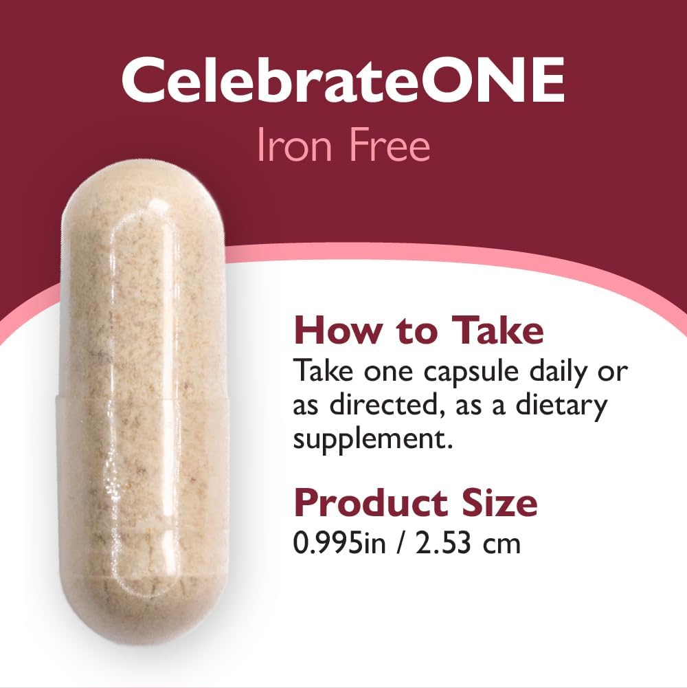 Celebrate Vitamins CelebrateONE, Sin Hierro - Multivitamínico Bariátrico Diario para Bypass Gástrico y Manga Gástrica (90 Cápsulas)