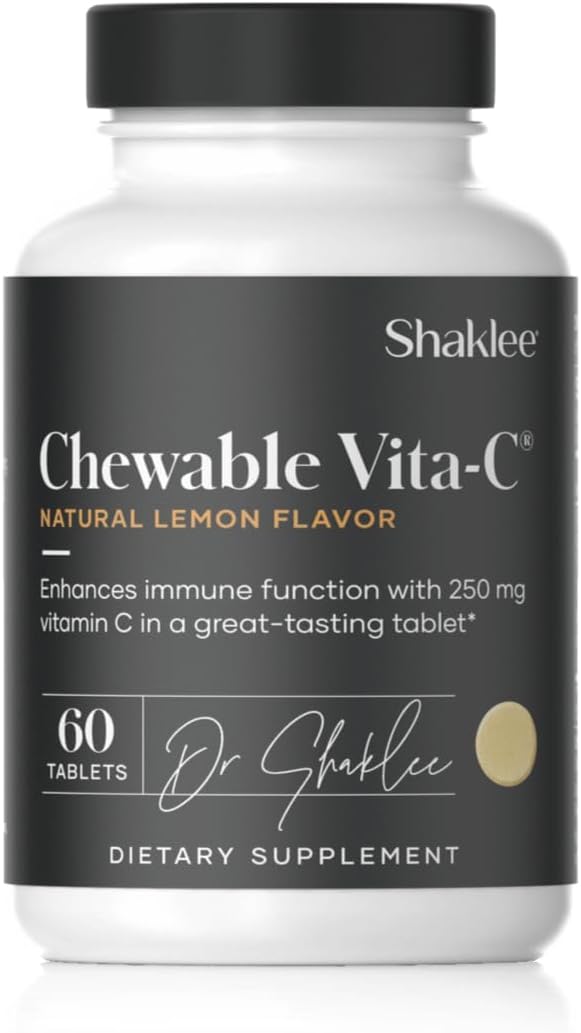 Shaklee - Chewable Vita-C 250mg - Apoyo Celular y Refuerzo Inmunitario - Comprimidos Masticables Sabor Limón - 60 Comprimidos
