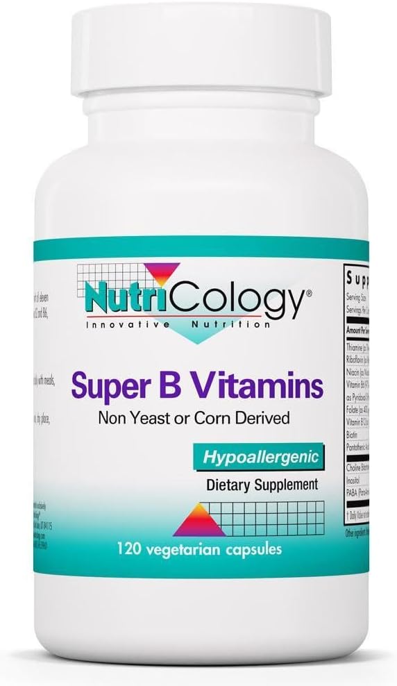Super B Vitamins - Complejo B Completo para Energía y Metabolismo - 120 Cápsulas - Allergy Research Group