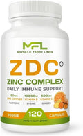 Z D C Plus | Vitamina C 500mg, D3 250 IU, Zinc 25mg | 120 Cápsulas Veganas