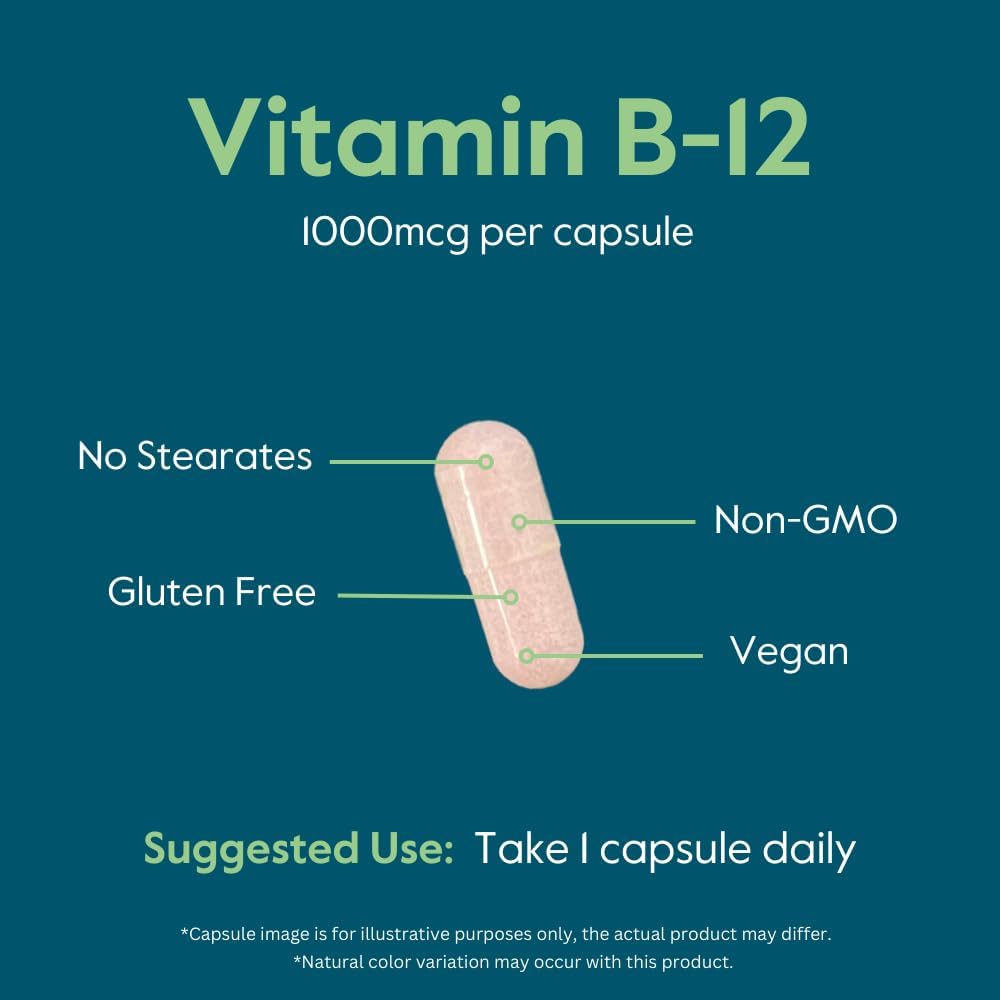 BESTVITE Vitamina B12 (Metilcobalamina) 1000 mcg - 240 Cápsulas Vegetarianas