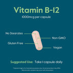 BESTVITE Vitamina B12 (Metilcobalamina) 1000 mcg - 240 Cápsulas Vegetarianas