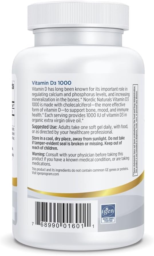 Nordic Naturals Pro Vitamina D3 1000, Naranja – 120 Cápsulas Blandas