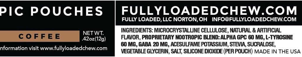 Fully Loaded Alpha Nootropic Pouches (Café) - 5 Latas