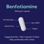 BESTVITE Benfotiamina 150mg (240 Cápsulas Vegetarianas) - Sin Estearatos - Sin Dióxido de Silicio - Vegano - Sin OGM - Sin Gluten