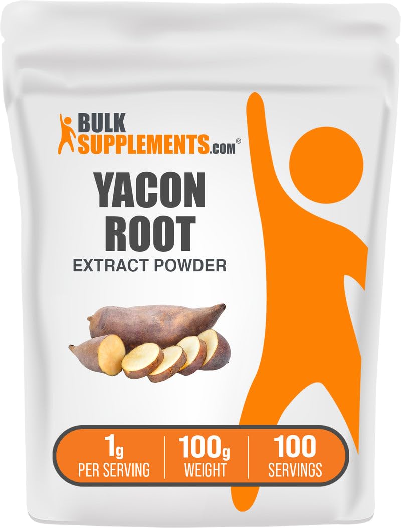 Yacon Root Extract Powder - Endulzante Natural Rico en Fibra - Sin Gluten, 1g por Porción, 1 kg (Pack de 5)