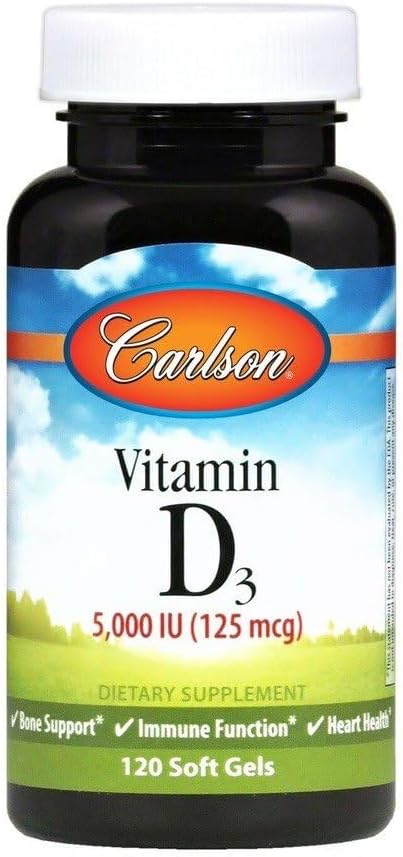 Carlson Labs Vitamina D3 5000 UI - 120 Cápsulas Blandas