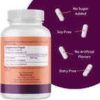 BESTVITE L-Carnosina 500 mg por cápsula (120 cápsulas) Sin rellenos - Sin estearatos - No transgénico - Sin gluten