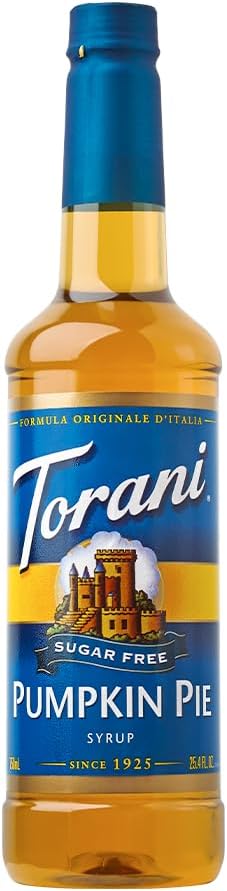 Torani Jarabe de Pastel de Calabaza Sin Azúcar para Café - 750 ml