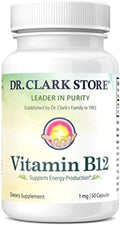 Suplemento de Vitamina B12 de Dr. Clark, 1 mg, 50 Cápsulas de Gelatina