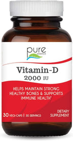 Vitamina D3 2000 UI - 30 Cápsulas - PURE ESSENCE LABS
