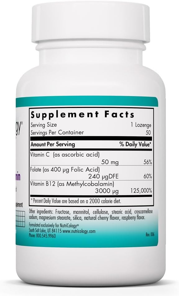 Allergy Research Group NutriCology B12 Methylcobalamin - 50 Tablets