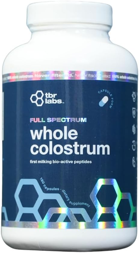 Pure Bovine Colostrum 180 Cápsulas - Sin Antibióticos ni Hormonas - De Origen Estadounidense - 100% Natural - Primer Ordeño