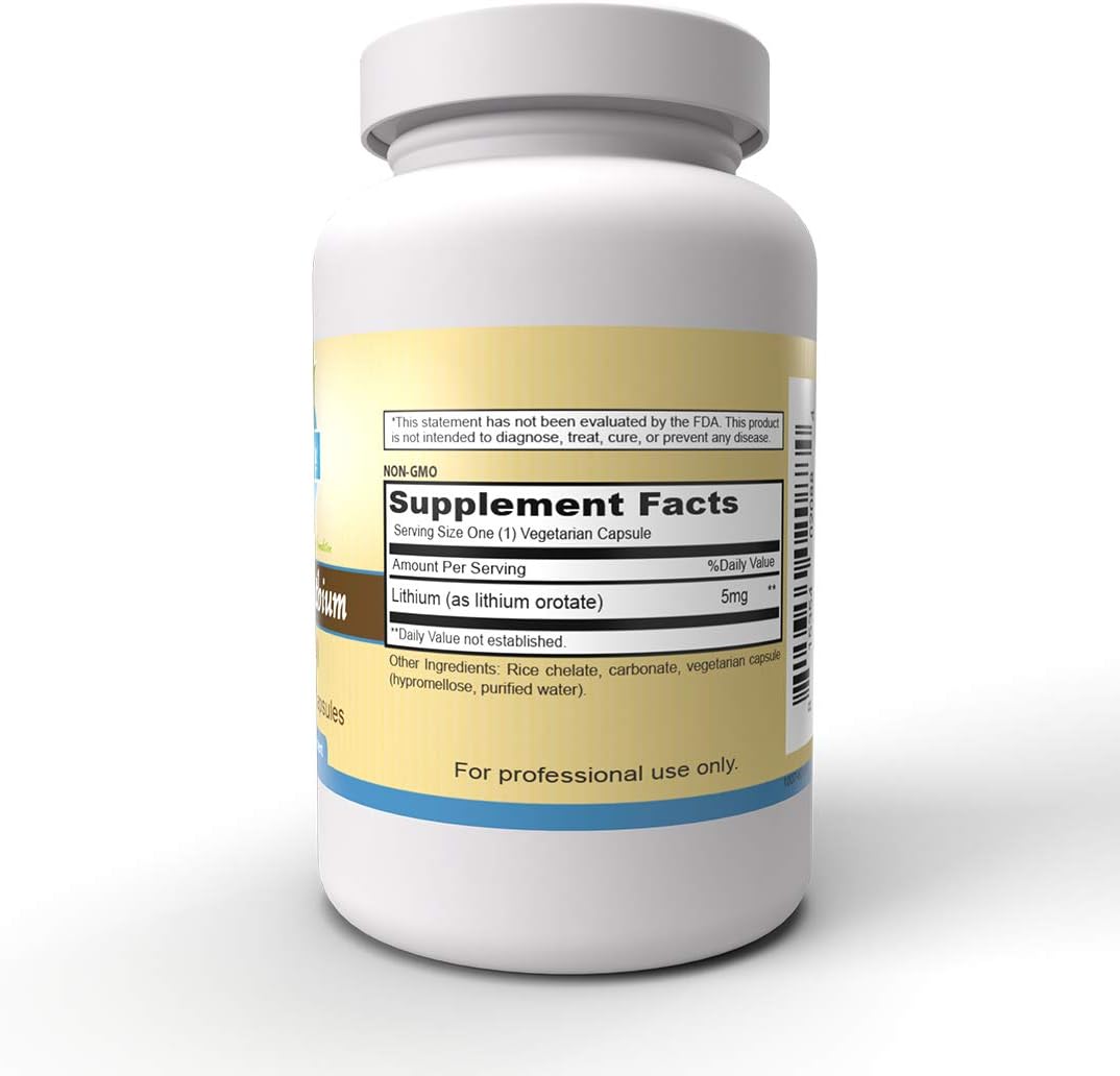 Organic Lithium 5mg, 100 Veggie Capsules
