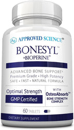 Approved Science Bonesyl - Fortalece los Huesos - K2, Magnesio, BioPerine - 180 Comprimidos Veganos