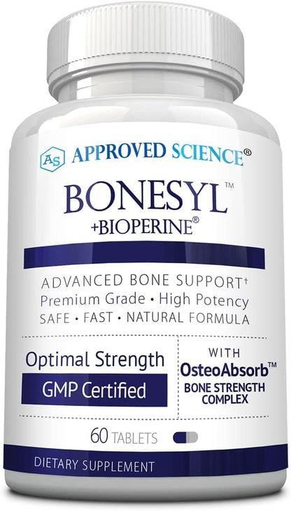 Approved Science Bonesyl - Complejo para la Salud Ósea con Calcio, K2 y Magnesio - 60 Comprimidos Veganos – Image 1