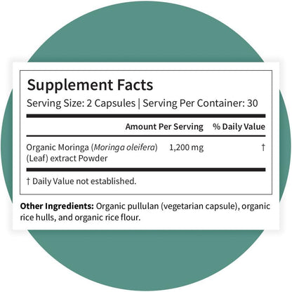 Pattern Wellness Moringa Oleifera Orgánica - 60 Cápsulas - Suplemento de Hoja Entera - Vegano, No OGM – Image 9