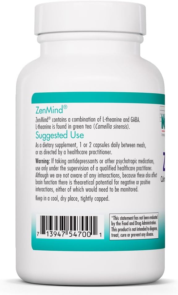 ZenMind - 550 mg GABA & 200 mg L-Theanine - Calm & Relaxation - Allergy Research Group