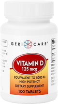 GeriCare Vitamina D3 125 mcg (5.000 UI) - 100 Comprimidos