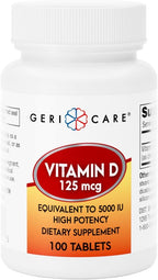 GeriCare Vitamina D3 125 mcg (5.000 UI) - 100 Comprimidos