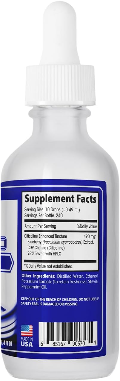 Gotas de Citicolina Líquida 490 mg, 118 ml (4 oz), 240 Dosis
