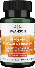 Swanson R-5-P (Riboflavina-5-Fosfato) - Complemento de Vitamina B2 para Energía, Metabolismo y Salud Visual - 60 Cápsulas